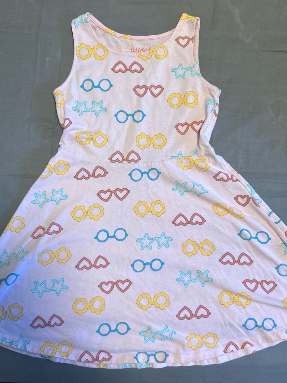 Cat & Jack Light Pink Sleeveless Sunnies Print Dress